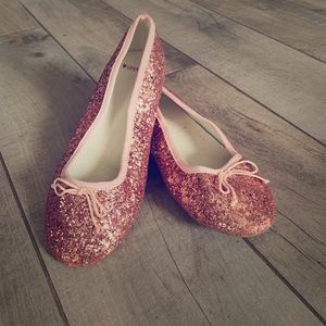 Glitter ballet flats